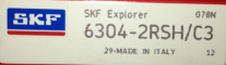 Подшипник SKF 6304-2RSH/C3 Подшипник SKF 6304-2RSH/C3